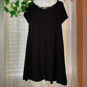 5️⃣$5 Bundle🌺 Arizona Women’s Black Short Sleeve T Shirt Dress Size Small